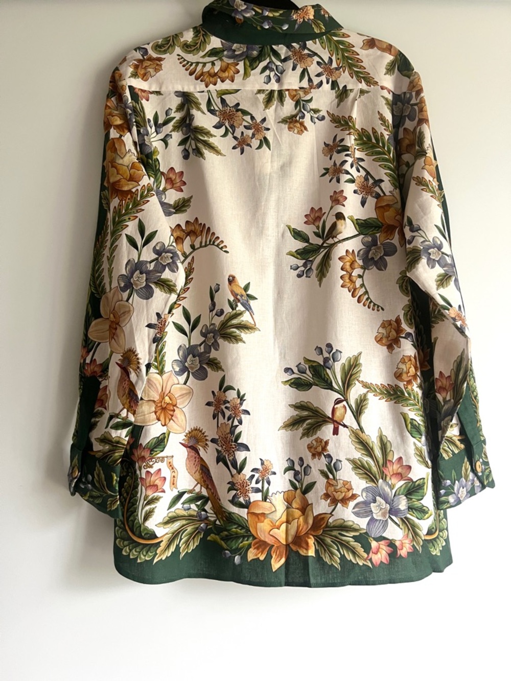 FARM Rio Sand Nature Botanical Linen Blend Buttondown Top Size Large NWT - Picture 8 of 16